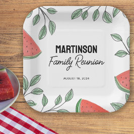 Prato De Papel Sindicato da Família Moderna Melancia da Árvore de