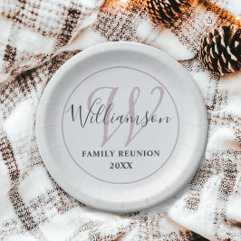 Prato De Papel Sindicato da Família Moderno Monograma