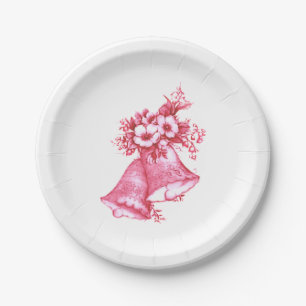 Prato De Papel Sinos De Casamento Rosa