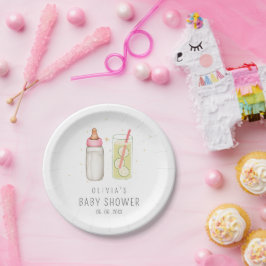 Prato De Papel Sip And See, Welcome Baby Girl, New Baby Party