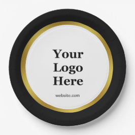 Prato De Papel Site do logotipo Dourado comercial Elegante Black 