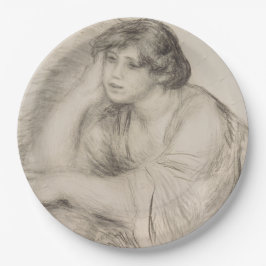 Prato De Papel Sitting Girl (por Pierre-Auguste Renoir)