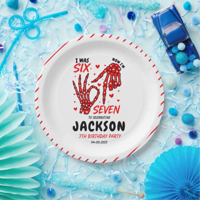 Prato De Papel Six Seven Birthday Skeleton Hands Party (Festa)
