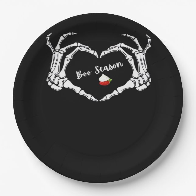 Prato De Papel Skeleton Hand Heart Season Classic (Frente)