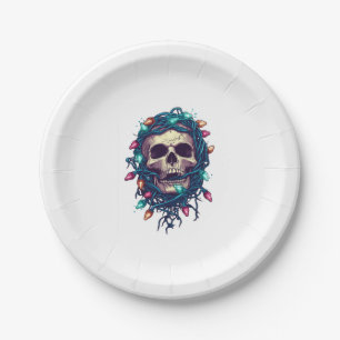 Prato De Papel Skullmas Tangidos � Esqueleto De Xmas Engraçado