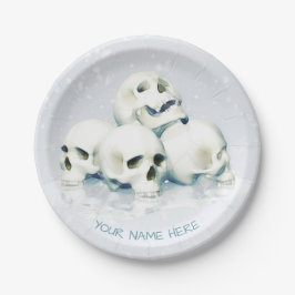 Prato De Papel Skulls in the snow. Personalized