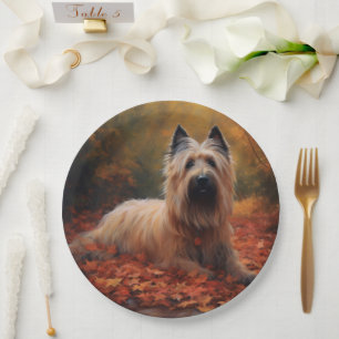 Prato De Papel Skye Terrier no outono deixa cair inspiração
