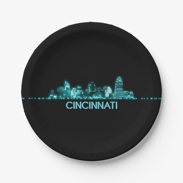 Prato De Papel Skyline Cincinnati (Frente)