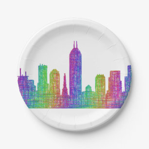 Prato De Papel Skyline de Indianapolis