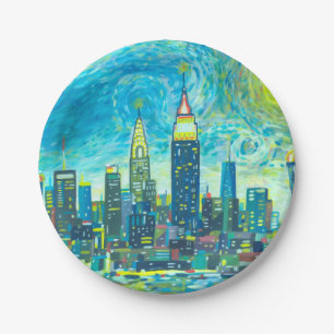Prato De Papel Skyline de Manhattan