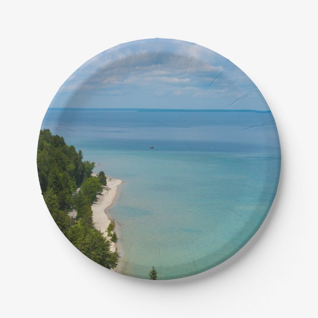Prato De Papel Skyview da Ilha Mackinac (Frente)