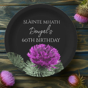 Prato De Papel Slàinte mhath Thistle Birthday