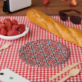 Prato De Papel Slavic Ethnic Embroidery, Balkan Traditional