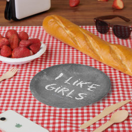 Prato De Papel SlipperyJoe's Eu gosto de moças sujas de quadro ne