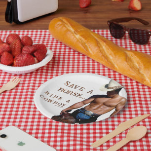 Prato De Papel SlipperyJoe's Salve a cavalo Ride A Cowboy hat mus