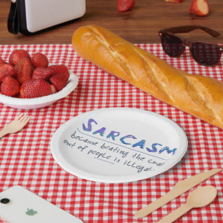 Prato De Papel Slogan engraçado de SlipperyJoe's Sarcasm dizendo