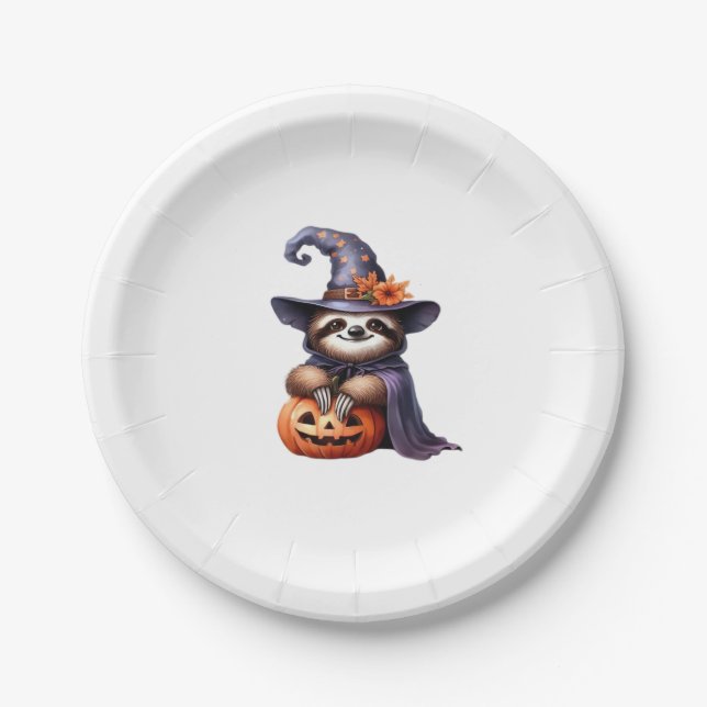 Prato De Papel Sloth Halloween Pirate Kids Mulheres Homens Slodl (Frente)