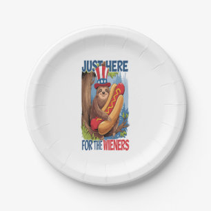 Prato De Papel Sloth Hot Dog 4 de julho de CHURRASCO