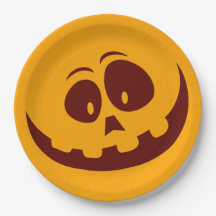 Smiley face de Halloween Laranja e Castanho