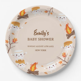 Prato De Papel S'more Love Fall Rustic Camping Chá de fraldas