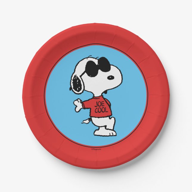 Prato De Papel Snoopy "Joe Cool" em Pé (Frente)