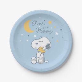 Prato De Papel Snoopy & Woodstock | Over the Moon Baby Shower Pap