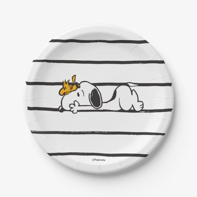 Prato De Papel Snoopy & Woodstock | Sorriso Rindo (Frente)