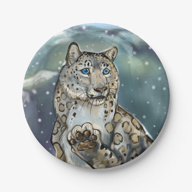 Prato De Papel Snow Lepard (Frente)