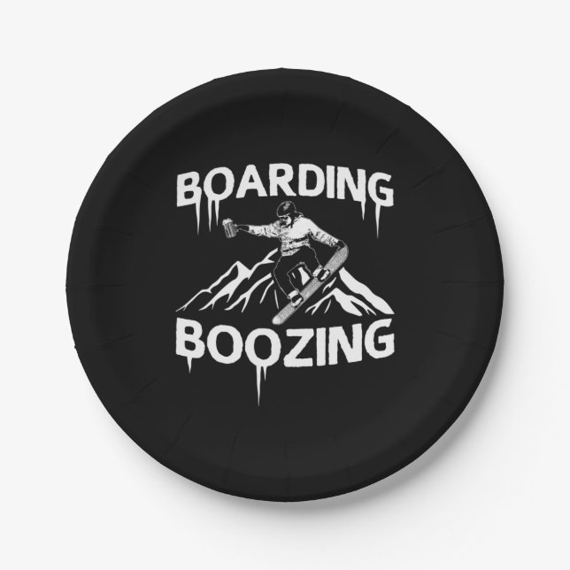 Prato De Papel Snowboard Boozing (Frente)