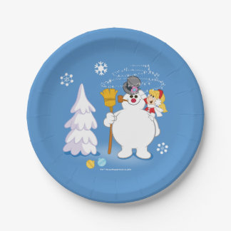 Prato De Papel Snowman™ congelado | Frosty & Karen Winter Diverti