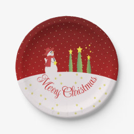 Prato De Papel Snowman Themed Holiday