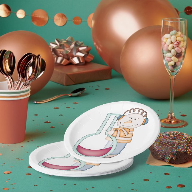 Prato De Papel Snowman Verificando A Temperatura (Criador carregado)