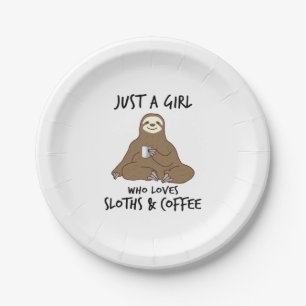 Prato De Papel Só uma garota que ama café da Sloths