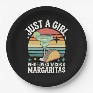 Prato De Papel Só Uma Rapariga Que Ama Tacos E Margarita Mexicano