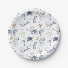 Prato De Papel Sob a decoração da festa marítima, Oceanicombianos