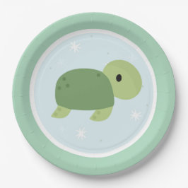 Prato De Papel Sob a Festa de aniversário do mar