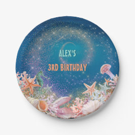 Prato De Papel Sob a Festa de aniversário marítima náutica