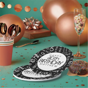 Prato De Papel Sobre a Idade Personalizada de Hill e o Nome Pesso