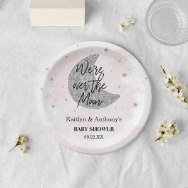Prato De Papel Sobre A Lua | Placa de Chá de fraldas para raparig