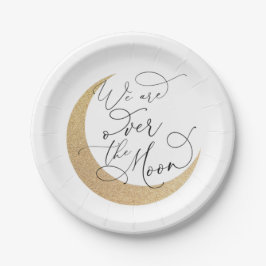 Prato De Papel Sobre o Chá de fraldas da Lua