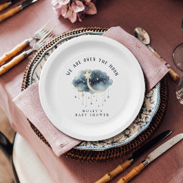 Prato De Papel Sobre o Chá de fraldas das Estrelas Douradas da Lu