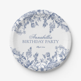 Prato De Papel Sobremesa de Aniversário Floral Vintage Chinoiseri