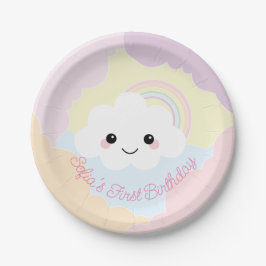 Prato De Papel Sofia Cloud Birthday Plate