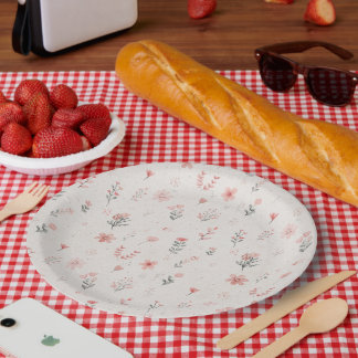 Prato De Papel Soft Floral Pattern Paper Plates