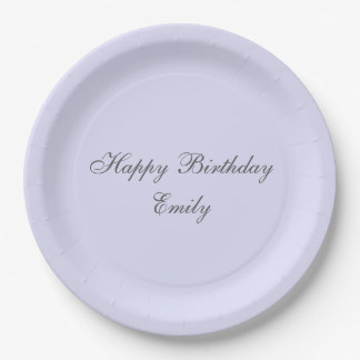 Prato De Papel Soft Lavender Minimalist Birthday Party Plates
