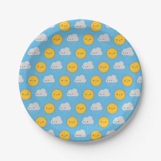 Prato De Papel Sol e Chuva Kawaii