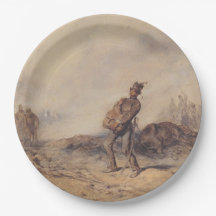 Soldado ferido após a batalha (cena de guerra)