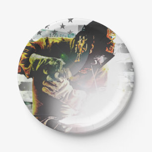 Prato De Papel Soldador da bandeira americana