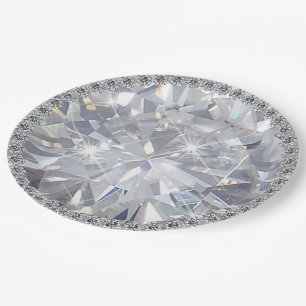Prato De Papel Solitário gigante da jóia do diamante de pedra