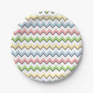Prato De Papel Sombra Pastel da Chevron-Gota por Shirley Taylor